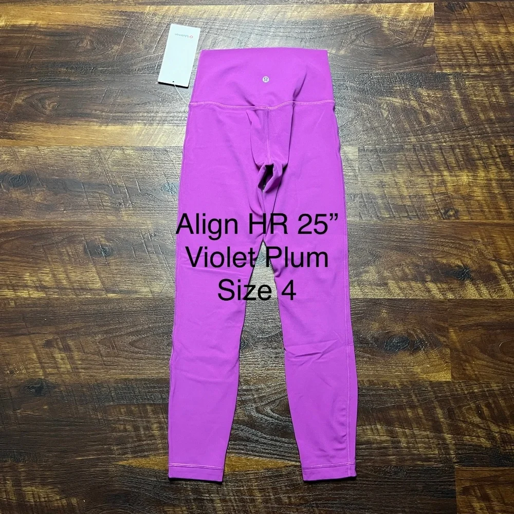 NWT Lululemon Align HR Pant 25" Vivid Plum size 4 High Rise Women's Leggings